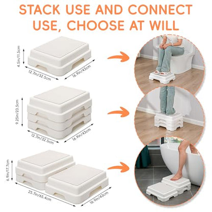 Shower Bath Step Stackable Bathtub Non Slip Safety Step Stool, Indoor/Outdoor Handicap Wideing Hands Free Platform Medical Portable Stack-Able, for High Beds, Kitchens,Bathroom.