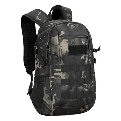 HUNTVP 10L Tactical Backpack Small Backpack Mini Daypack Rucksack Gear Tactical Assault Pack Bag for Hunting Camping Trekking (10L-Camo) - color: Camo, size: 10L