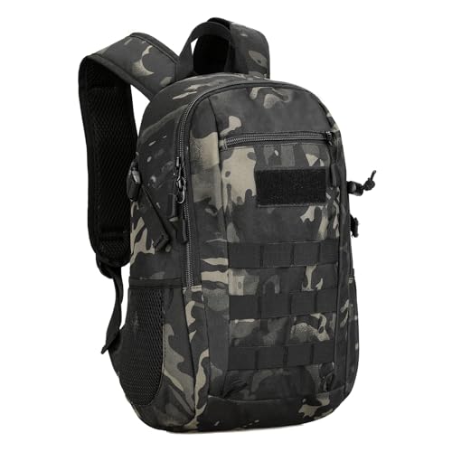 HUNTVP 10L Tactical Backpack Small Backpack Mini Daypack Rucksack Gear Tactical Assault Pack Bag for Hunting Camping Trekking (10L-Camo) - color: Camo, size: 10L