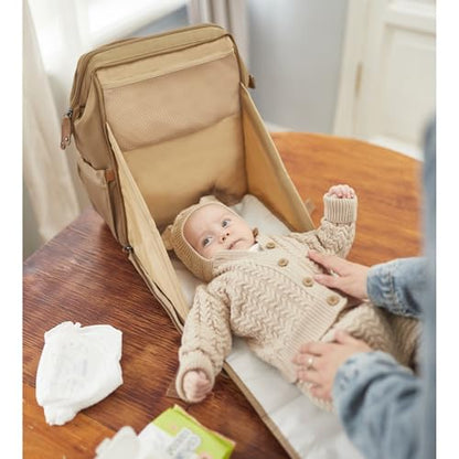 Diaper Bag Backpack, Multifunction Diaper Bag with Changing Station, Stylish Baby Bags, Large Unisex Diaper Backpack for Mom and Dad, Baby Registry Search, Portable Changing Pad – Coffee Brown - color: Coffee Brown