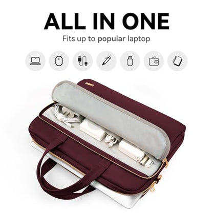 Laptop Bag Case for Women Men Messenger Briefcase Bag, 17 17.3 Inch - color: Wine Red, size: 17.3 inch
