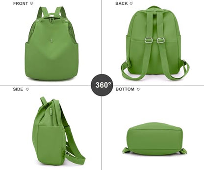 Mini Nylon Women Backpacks,Small Ladies backpacks Casual Lightweight Shopping Travel Daypack (Green) - color: Green