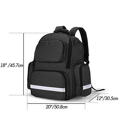 Trunab First Responder Trauma Backpack, Empty, Black | Medical Emergency Kits Storage, For EMT, EMS, Police, Firefighters, Jump Bag Pack - color: Black