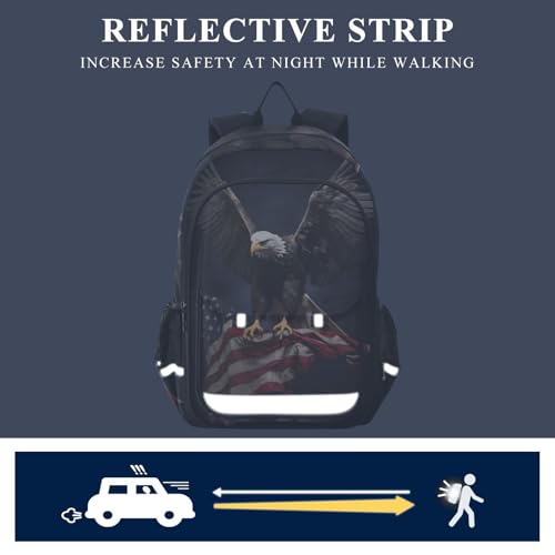 ALAZA Usa American Flag Bald Eagle Us Laptop Backpack Purse for Women Men Travel Bag Casual Daypack with Compartment & Multiple Pockets - color: Usa Flag
