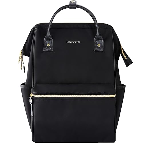 KROSER Laptop Backpack 17" Stylish Backpack Water Repellent College Casual Daypack with USB Port Travel Business Work Bag for Men/Women-Black - color: Black, size: 17 inch