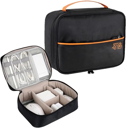 Big Organizer Bag Electronic Devices Case Travelling Pouch for USB Charger Cable Accessories Mouse Phone SD Power Bank Earphone Organized - color: Black