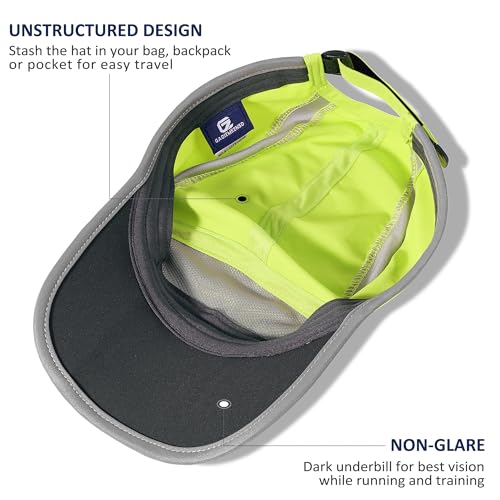 GADIEMKENSD Reflective Folding Outdoor Hat Unstructured Design UPF 50+ Sun Protection Sport Hats for Womens and Mens - color: Bright Green