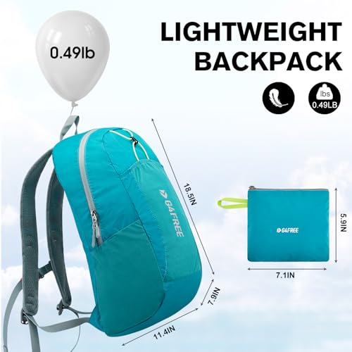G4Free 24L Lightweight Packable Hiking Backpack Sport Travel Daypack Water Resistant for Women Men - color: Peacock Blue