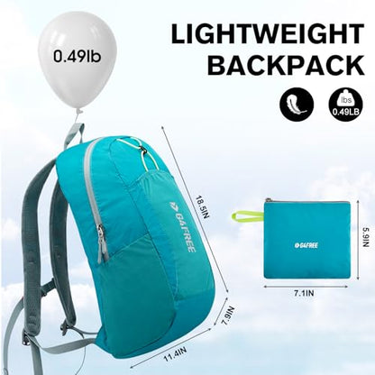 G4Free 24L Lightweight Packable Hiking Backpack Sport Travel Daypack Water Resistant for Women Men - color: Peacock Blue
