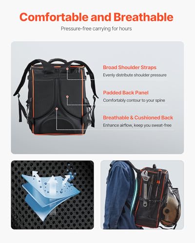 VEVOR Welding Backpack, 35.6L Welder Backpack for Tools and Helmet, 600D Polyester Extreme Gear Pack with Helmet Catch Bag, Multi-Purpose Gear Storage Bag for Welding, Outdoor Camping, Mountaineering - style: 600D Polyester-2
