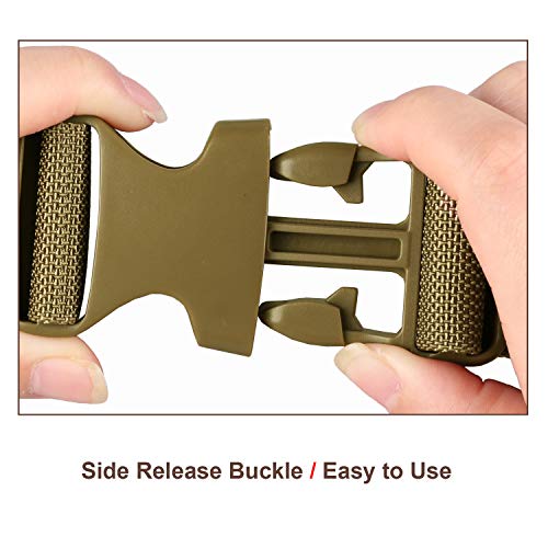 MAGARROW 1.5" Utility Straps with Buckle Adjustable, 4-Pack (Tan, 9.5 feet Long) - color: Tan, size: 1.5 in x 9.5 ft