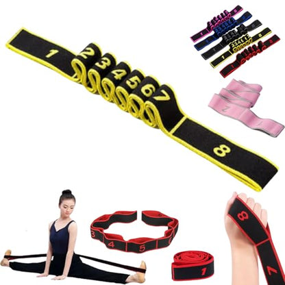 Fitness Resistance Band for Stretching and Yoga,Number Resistance Band,Fitness Resistance Bands with Numbers,Fitness Resistance Bands Numbered,Divided Into Different Tiers/Levels. - color: Yellow