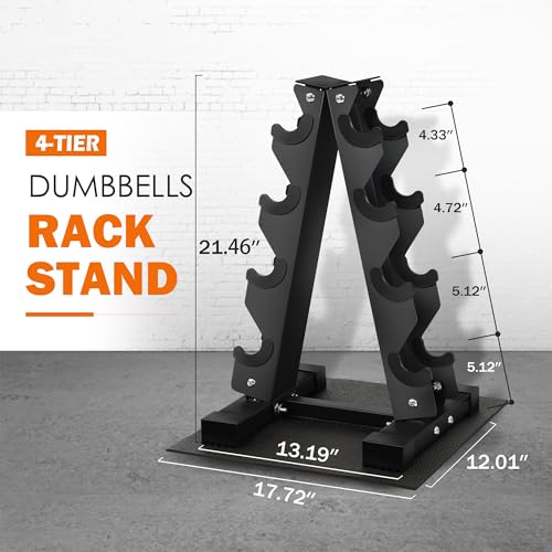 Fitvids A-Frame Dumbbell Weight Rack, Vertical Storage Rack for Dumbbells, Weight Stand Only for Home Gym Space Saver, 4-Tier or 5-Tier Option - style: A-Frame, 4-Tier