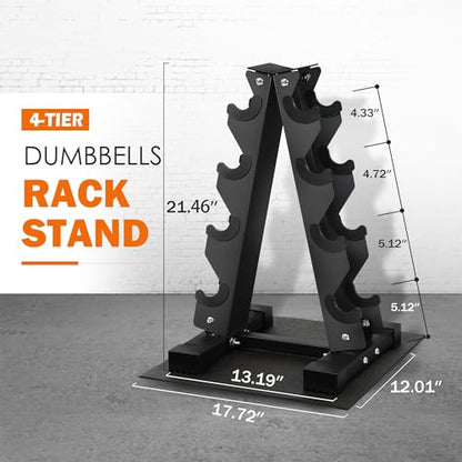 Fitvids A-Frame Dumbbell Weight Rack, Vertical Storage Rack for Dumbbells, Weight Stand Only for Home Gym Space Saver, 4-Tier or 5-Tier Option - style: A-Frame, 4-Tier