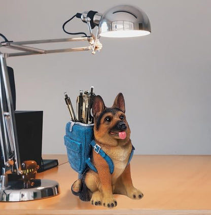 Cute Dog Pen Holder for Desk, Pencil Holder, Creative Desktop Pen Organizer Pencil Cups, Unique Desk Accessories Decor for Home Office School, German Shepherd Gifts for Dog Lovers - style: German shepherd
