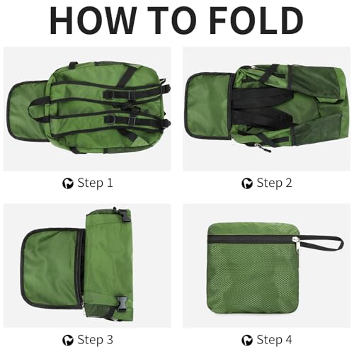 Small Hiking Backpack Travel Lightweight Hiking Packable Daypack Water-Resistant Foldable Backpacks 15L for Travel Women Men Camping (Deep Green) - color: Deep Green, size: 15L