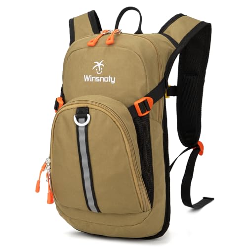 Kids Hydration Backpack, Water Hiking Backpack for Boys or Girls with 1.5L Reservoir Bladder - color: Brown