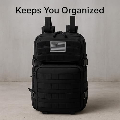 WESTEND 30L Tactical Backpack for Men – Military Assault Pack with MOLLE System, Heavy Duty Bug Out Bag for Outdoor Activity - color: Usa Molle