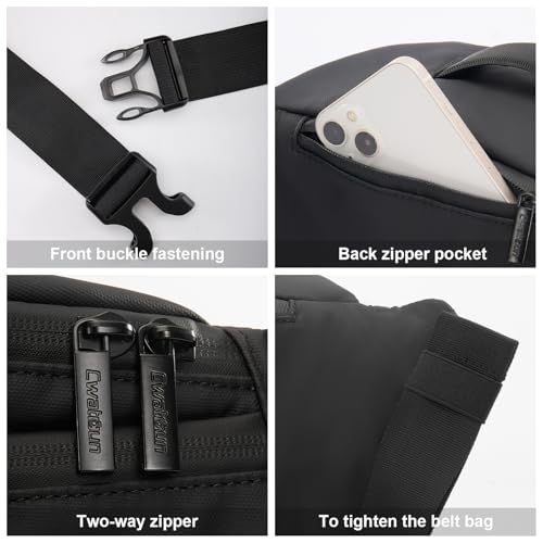Cwatcun Waterproof Camera Waist Bag Compact Camera Case, Lightweight Portable Fanny Pack, Daily Carry Storage Case Crossbody Bag for Canon, Nikon, Sony, Fuji DSLR/SLR/Mirrorless Camera, Lens, Black - size: Small