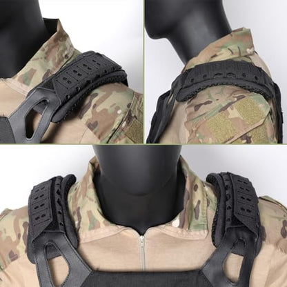 WYNEX Shoulder Strap Pad for Vest Carrier, 2 Pack Tactical Plate Shoulder Pads Strap Cushion Vest Accessories Shoulder Pads Soft Mesh Pads with Tactical Gear for Men - color: Black