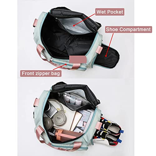 Small Gym Bag for Women, Travel Duffle Bag Carry On Weekender Bag with Shoe Compartment - color: 08#Orange, style: Gym Bag&toiletry Bag