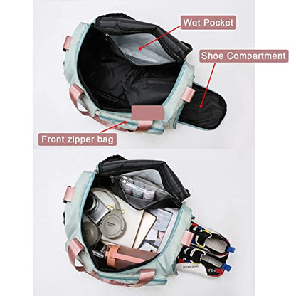 Small Gym Bag for Women, Travel Duffle Bag Carry On Weekender Bag with Shoe Compartment - color: 08#Orange, style: Gym Bag&toiletry Bag