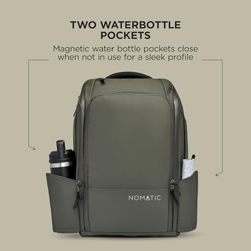 NOMATIC Backpack- Travel Carry On Backpack - Laptop Bag 20L - Water Resistant Travel Backpack - Traveling Carry On Backpack for Women and Men- Business Backpack - Personal Item Bag - color: Olive, size: 20L