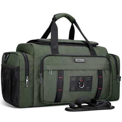 WITZMAN Duffle Bag for Men Large Overnight Carry On Weekender Bag with Shoe Compartment Sports Gym Duffle Bags for Traveling(B719 Army Green) - color: Army Green