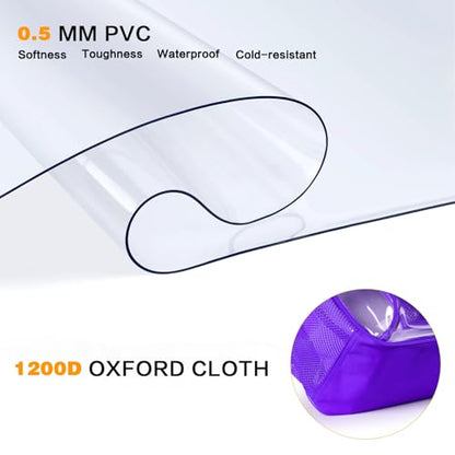 PAMANO Clear Backpack, Heavy Duty Transparent Reinforced Bottom See Through for College, Travel Work Security - color: Purple