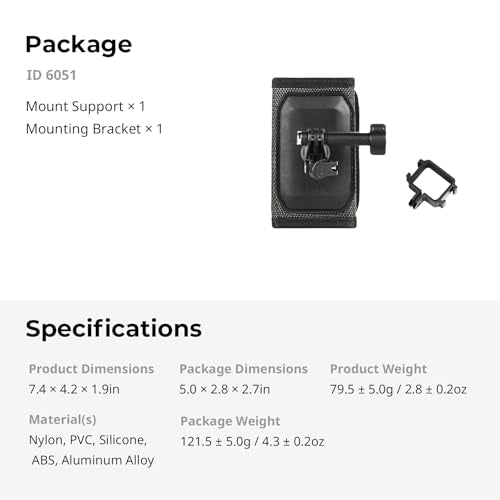 SMALLRIG Backpack Strap Mount for DJI Osmo Pocket 4 3/Action 6/5 Pro/4/Nano, for GoPro Hero 13/12/11, for Insta360 X5/4/3/Ace Pro 2, with Ball Head Action Cam Adapter Base - 6051 - style: Strap Mount (for Pocket 4/3)