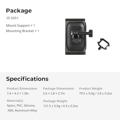 SMALLRIG Backpack Strap Mount for DJI Osmo Pocket 4 3/Action 6/5 Pro/4/Nano, for GoPro Hero 13/12/11, for Insta360 X5/4/3/Ace Pro 2, with Ball Head Action Cam Adapter Base - 6051 - style: Strap Mount (for Pocket 4/3)