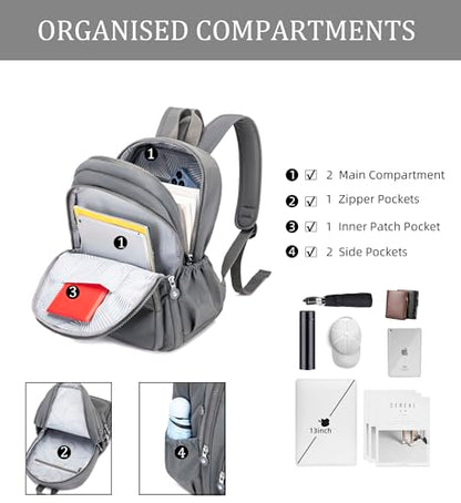 Hiking Waterproof 13" Laptop Backpack Purse for Women and Men,Travel Backpack - color: Dark Grey