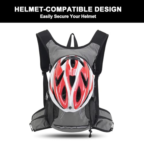 18L Hydration Backpack, Lightweight Breathable Hiking Backpack with Reflective Strips, for Riding Camping Running Commuting - color: Gray