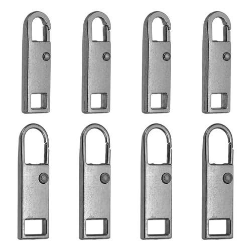uxcell 8Pcs Zipper Pull Replacement, Metal Zipper Handle Mend Fixer Tab Repair for Luggage Suitcase Backpack Jacket Bags Boots Coat Handbags, (Gunmetal, 2 Size) - color: Gunmetal, size: Small/Medium