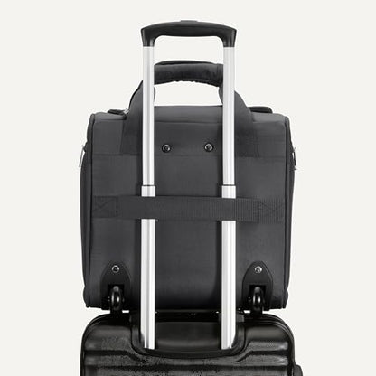 Amazon Basics Underseat Carry-On Luggage with Wheels and Handle, 14" Rolling Travel Bag, Fits Under the Seat, Black - color: Black