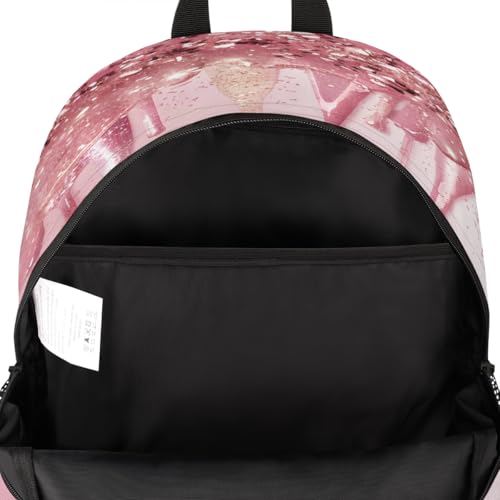 (No Glitter Laptop Backpack for Women Men, 18.3 Inch Travel Work Backpacks, Pink Waterproof Computer Casual Daypack Nurse Teacher Bags - color: Multicolor 8