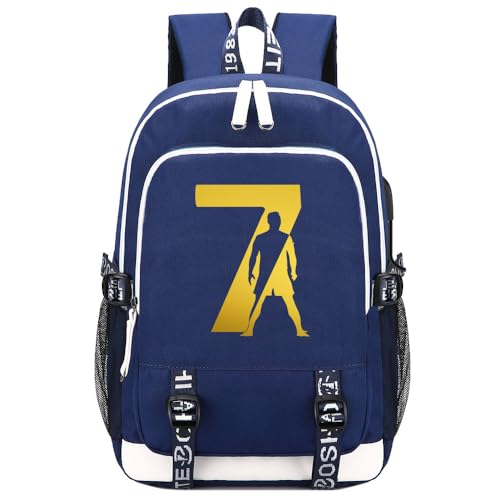 Soccer Player 7 Multifunction Sport Backpack Travel Laptop Football Fans Bag for Men Women (Blue - 1) - color: Blue - 1