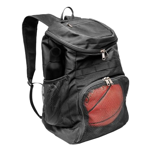 Xelfly Basketball Backpack with Ball Compartment - color: Black