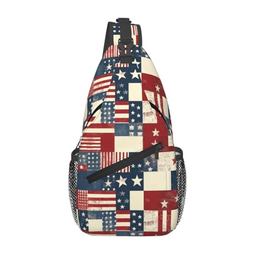 Horse Sling Bag Crossbody Backpack Lightweight Chest Bag Casual Travel Daypack For Work Daily Commute And Short Trips - color: America Flag
