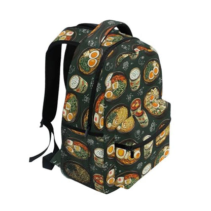 School Backpack for Teenager Fashion College School Computer Bag with Chest Strap Gift Men & Women Instant Noodles Cute Style - color: Multicolor07