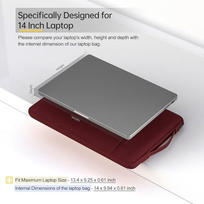 14 Inch Laptop Sleeve Case for HP Acer Chromebook/Stream/Pavilion Plus 14, Lenovo IdeaPad/ThinkPad, ASUS Vivobook Go, Dell Latitude Computer Bag, Wine Red - color: Wine Red, size: 14 Inch