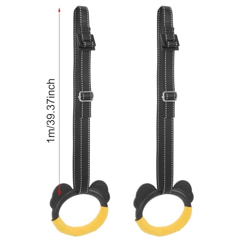 Kids Gymnastic Rings with Adjustable Straps Gym Ring Pull up Olympic Rings for Children Swing Pull Up Bar Doorway Body Strength Training Outdoor Lanyard Jungle Gym Stretching Height Increase