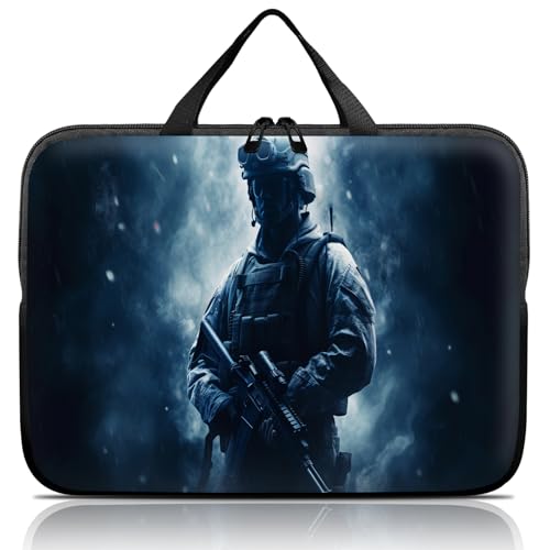 14 15 15.4 15.6 inch Laptop Handle Bag Computer Bag, Pouch Holder Notebook Sleeve Cover Soft Case Compatible for Dell,Lenovo,Toshiba HP, Asus Notebook-Handsome Sniper - color: Handsome Sniper