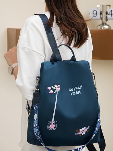 Women's Crossbody Backpack, Embroidered Handbag 2 Ways Convertible Shoulder Bags Retro Multifunctional Hand-held Backpack - color: Color 10