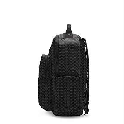Kipling Women's Seoul 15" Laptop Backpack, Durable, Roomy with Padded Shoulder Straps, Built-In Protective Sleeve - color: Signature Emb, size: 12.75''L x 17.25''H x 8''D