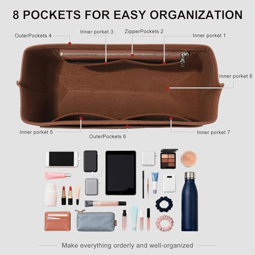 Purse Organizer Insert Compatible with Longchamp Le Pliage Energy L Backpack, Brown/LB - color: Gold Brown, size: L Backpack