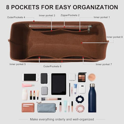 Purse Organizer Insert Compatible with Longchamp Le Pliage Energy L Backpack, Brown/LB - color: Gold Brown, size: L Backpack