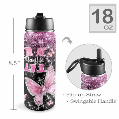 Personalized Back to School Backpacks For Girls, Custom Butterfly Backpack For Kids, Customized Name Backpacks, Custom Bookbag Set Gifts for Daughter Granddaughter - color: D03