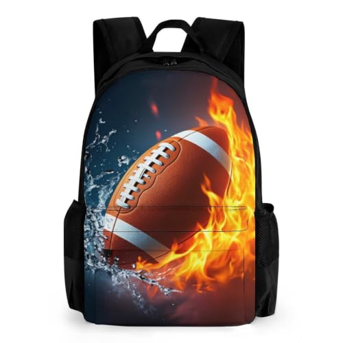 Cool Rugby Backpack, Durable Polyester Daypack with Laptop Compartment, Reinforced Bottom, Adjustable Shoulder Straps And Multi Pockets for Travel And Daily Use - color: Cool Rugby