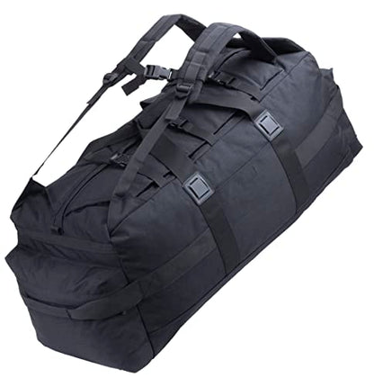 Large Military Duffle Bag Backpack Tactical Field Gear Equipment Duffel Bag Army Deployment Bag 85L - color: Black